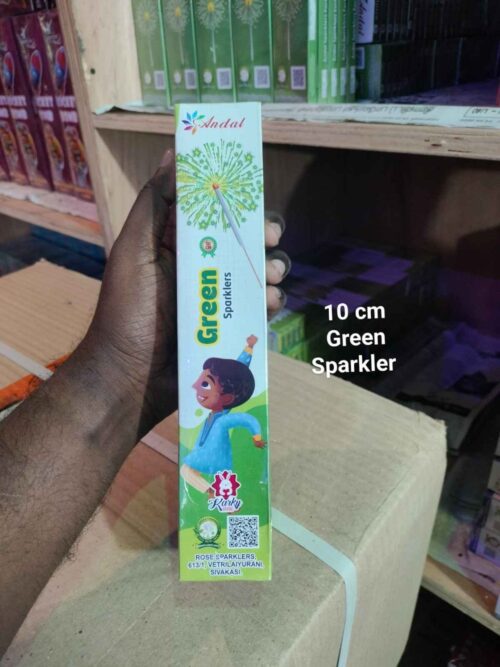 12 cm Green Sparklers — Sparklers by Sadhana Crackers